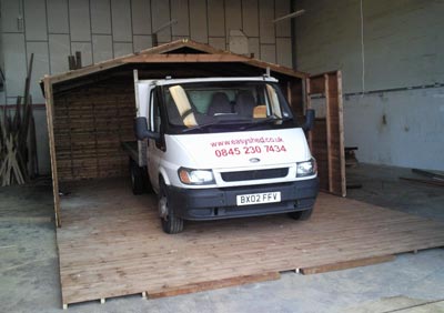 shed flooring with van on