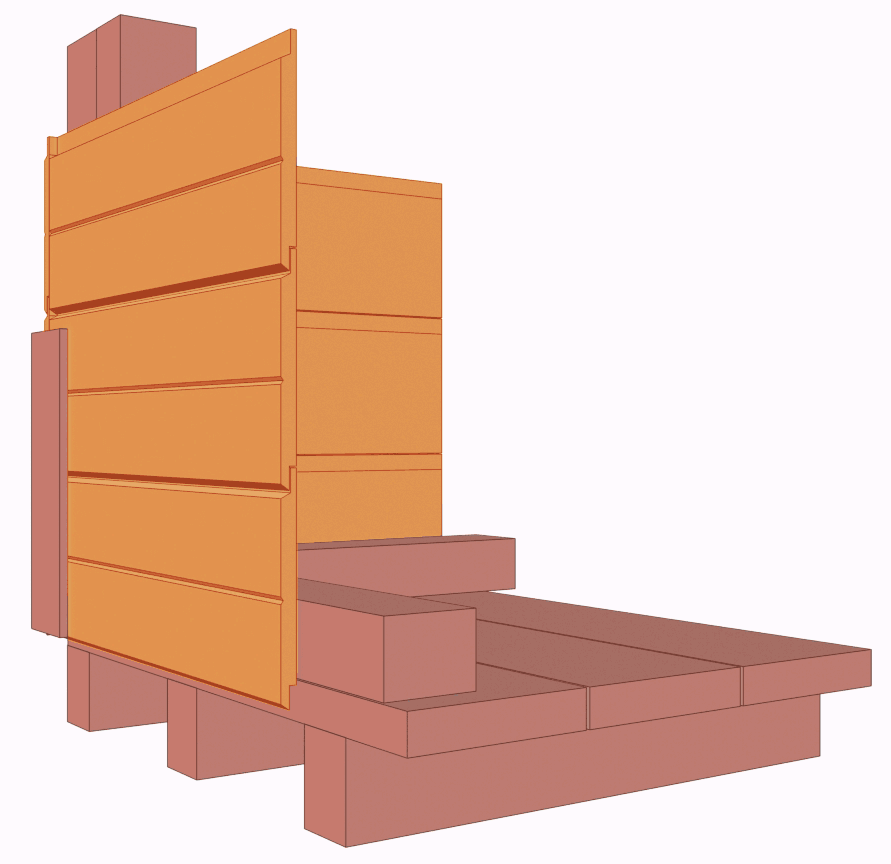 cross section of standard wood shed